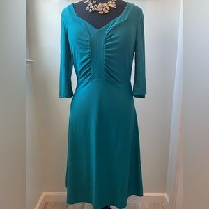 Teal dress with built-in slimming slip